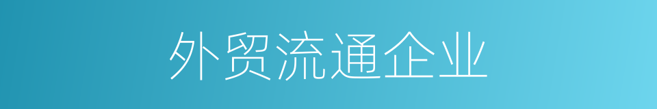 外贸流通企业的同义词