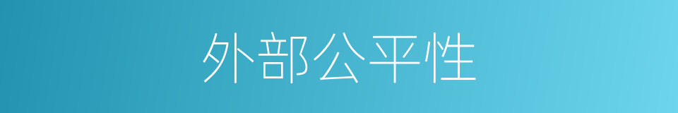 外部公平性的同义词