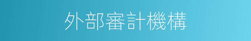外部審計機構的同義詞