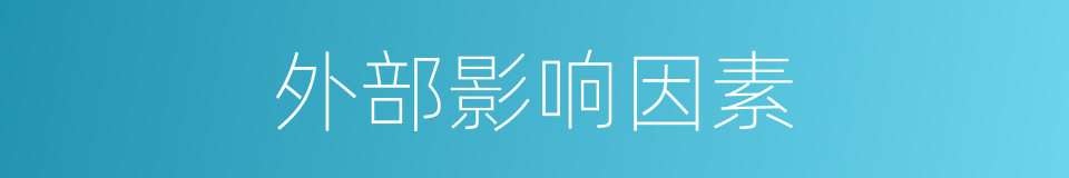 外部影响因素的同义词