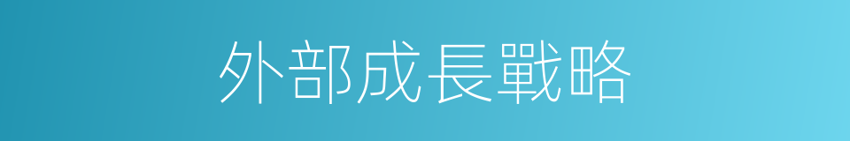 外部成長戰略的同義詞