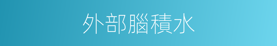 外部腦積水的同義詞