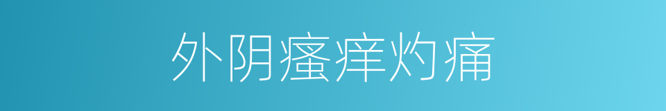 外阴瘙痒灼痛的同义词