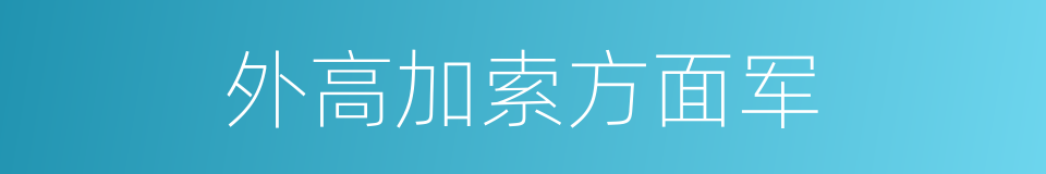 外高加索方面军的同义词