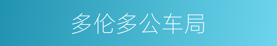 多伦多公车局的同义词