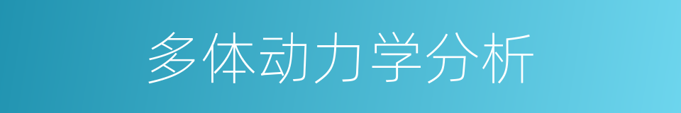 多体动力学分析的同义词