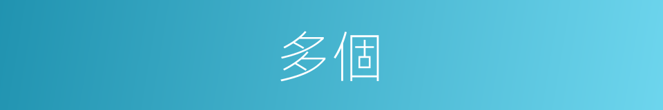 多個的意思