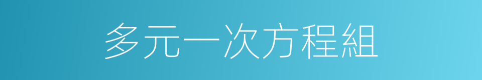 多元一次方程組的同義詞