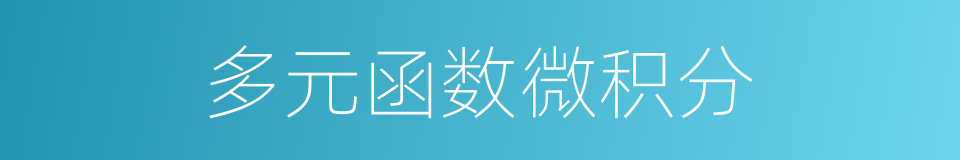 多元函数微积分的同义词
