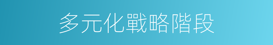 多元化戰略階段的同義詞