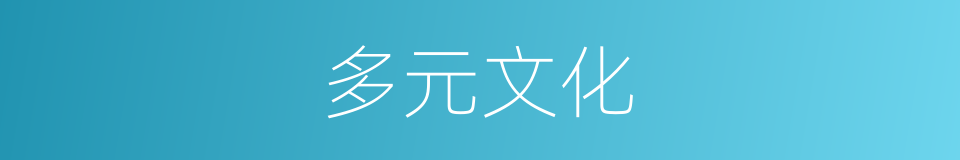 多元文化的意思