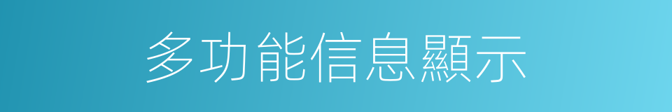 多功能信息顯示的同義詞