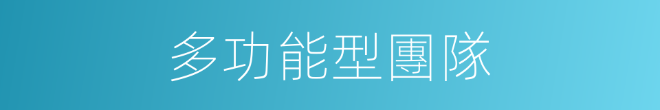 多功能型團隊的同義詞