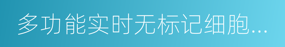 多功能实时无标记细胞分析仪的同义词