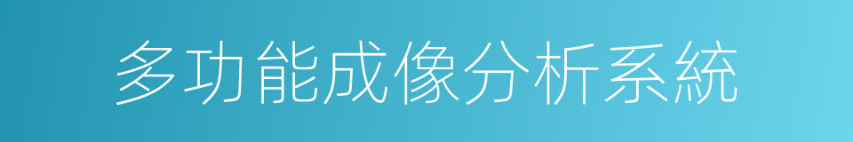 多功能成像分析系統的同義詞