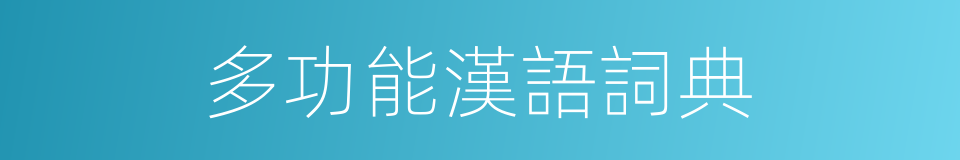 多功能漢語詞典的同義詞