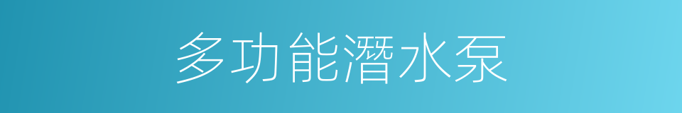 多功能潛水泵的同義詞