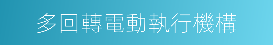 多回轉電動執行機構的同義詞