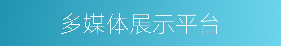 多媒体展示平台的同义词