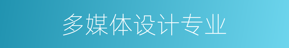 多媒体设计专业的同义词