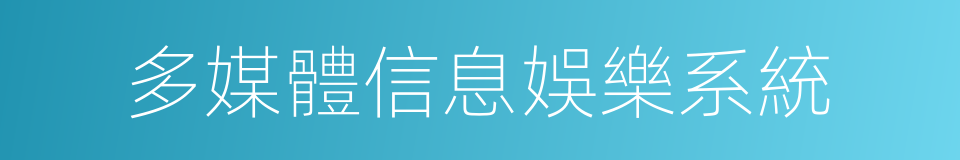 多媒體信息娛樂系統的同義詞