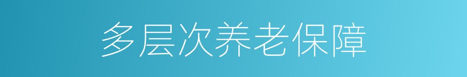 多层次养老保障的同义词