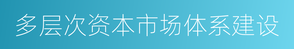 多层次资本市场体系建设的同义词