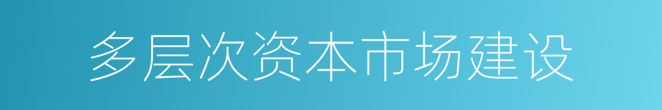 多层次资本市场建设的同义词