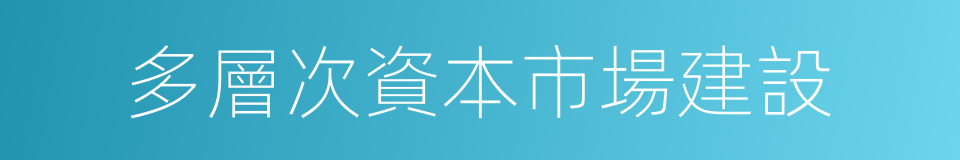 多層次資本市場建設的同義詞