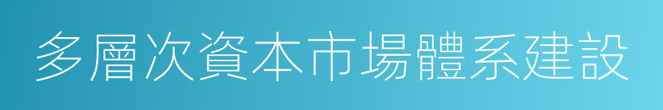 多層次資本市場體系建設的同義詞