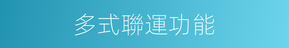 多式聯運功能的同義詞