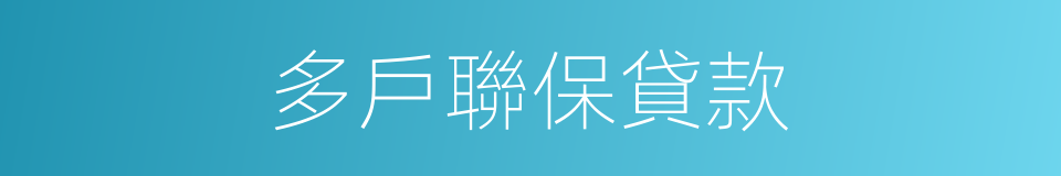 多戶聯保貸款的同義詞