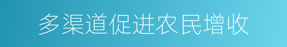 多渠道促进农民增收的同义词