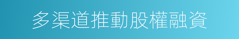 多渠道推動股權融資的同義詞