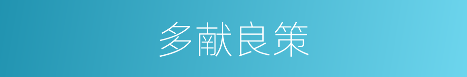 多献良策的同义词