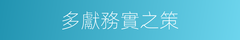 多獻務實之策的同義詞