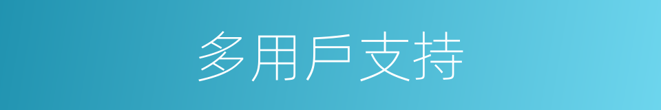 多用戶支持的同義詞