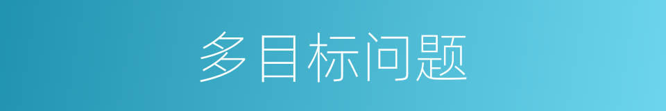 多目标问题的同义词