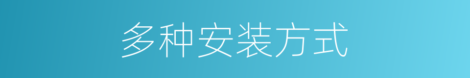 多种安装方式的同义词