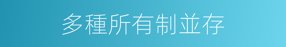多種所有制並存的同義詞
