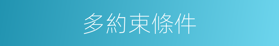 多約束條件的同義詞