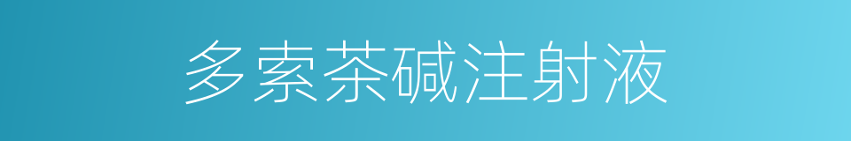 多索茶碱注射液的同义词
