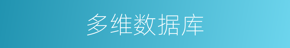 多维数据库的同义词