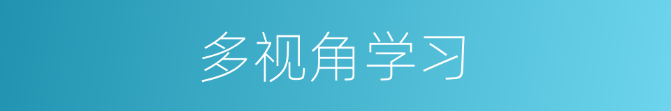 多视角学习的同义词