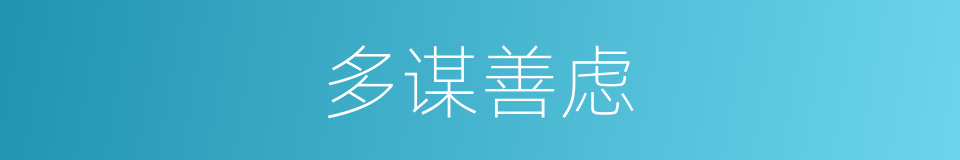多谋善虑的意思