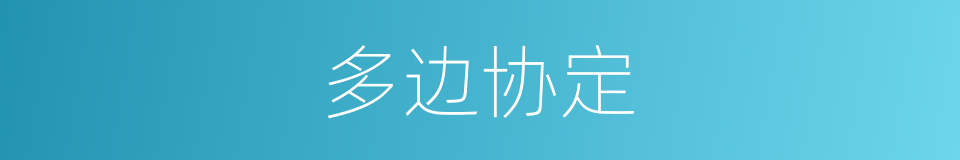 多边协定的意思