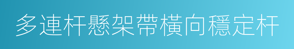 多連杆懸架帶橫向穩定杆的同義詞