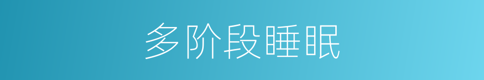 多阶段睡眠的同义词