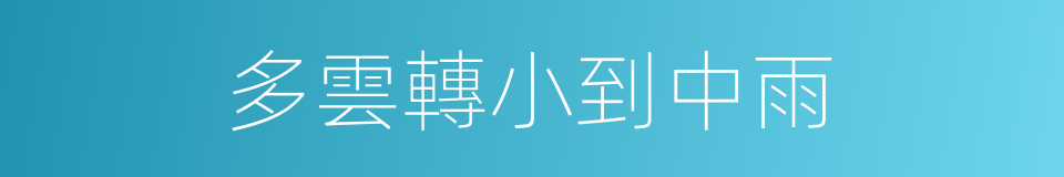 多雲轉小到中雨的同義詞