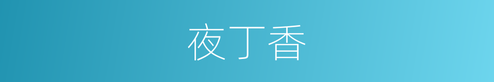 夜丁香的同义词